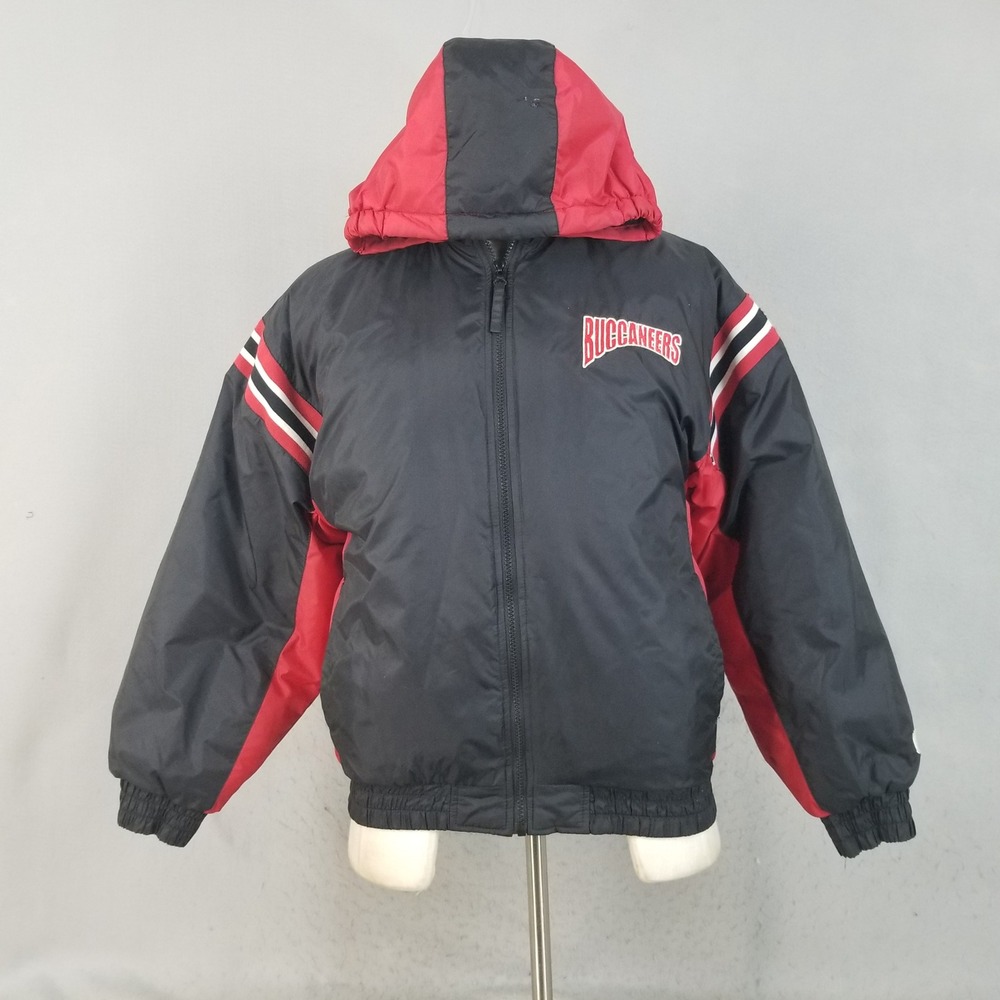 NFL Parka Boys L 16-18 Black Tampa Bay Buccaneers Winter Jacket Heavy Puffer
